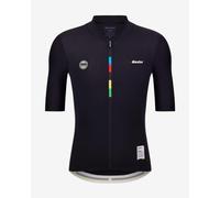 Santini Uci World Champion Mondo 2025 Short Sleeve Jersey Nero S Uomo,Donna