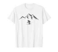 Maglia Sci Neve Montagna Inverno Sci Sciatore Montagne Natura Maglietta