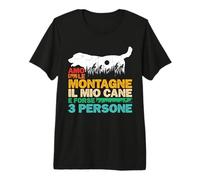 Maglia Scritta Amo La Montagna Il Mio Cane e Forse 3 Persone Maglietta Premium