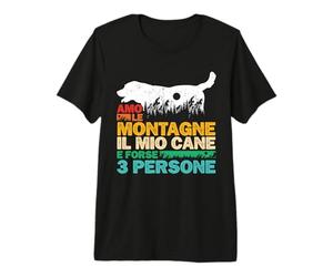 Maglia Scritta Amo La Montagna Il Mio Cane e Forse 3 Persone Maglietta Premium