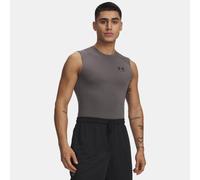 Maglia senza maniche HeatGear® da uomo Carbon Heather / Nero S