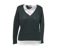 Maglia Serafino Manica Lunga Donna, Caldo Cotone RAGNO, Nero cod.076619