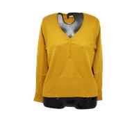 Maglia Serafino Manica Lunga Donna, Caldo Cotone RAGNO, Senape cod.076619