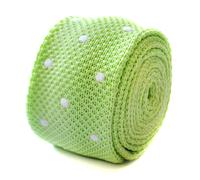 Frederick Thomas Maglia Seta Uomo Cravatta - Pallido Verde Salvia - a Pois