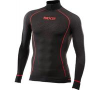 Maglia Tecnica Termica Lupetto Con Zip Unisex Sixs TS13W-CU Nero Rosso XL-XXL