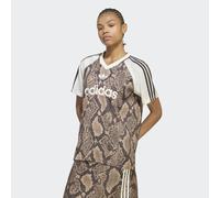 Adidas Originals Snake Print Satin Jersey Short Sleeve T-shirt Marrone M Donna
