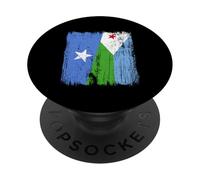 Maglia Somalia Gibuti Half Flag Somalian Djiboutian Pride Jersey PopSockets PopGrip Adesivo