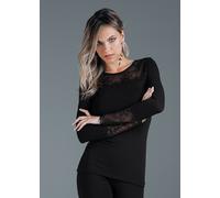 Maglia Sottogiacca Jadea Manica Lunga con Pizzo Elegante | Nero 4871