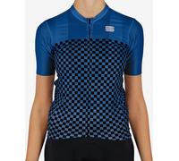 Maglia Sportful Checkmate W manica corta blu elettrico nero donna - XL