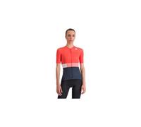 Maglia sportful snap a manica corta da donna corallo blu