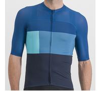 Sportful Snap Short Sleeve Jersey Blu XL Uomo Galaxy Blue / Dark Berry / Blue
