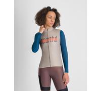 Maglia Sportful Supergiara Logo Thermal manica lunga beige blu donna - M