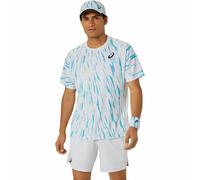 Maglia Sportiva a Maniche Corte Asics Game Ss Top Bianco Azzurro Chiaro Tenni