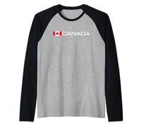 Maglia sportiva con bandiera del Canada, foglie d'acero canadese, per giochi atletici Maglia con Maniche Raglan