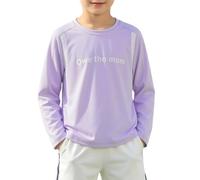 Maglia Sportiva Traspirante a Maniche Lunghe per Ragazze, Ideale per l'allenamento Atletico e per attività all'aperto e estive. Strato Base Leggero per Sport all'Aria Aperta e (Purple-D, 3-4 Years)