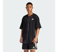 adidas performance - Stadium - Camicia stile baseball in rete nera e bianco sporco-Nero S