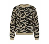 Maglia stampata con scollo rotondo Beige XS Leopardato