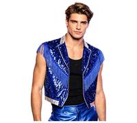 Maglia Strisce Con Spalline E Frontiera Aperta Senza Maniche Uomo Blu 3XL