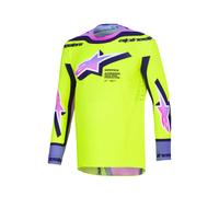 Alpinestars Supertech Vista Maglia da motocross, porpora-giallo, taglia S per maschi