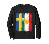 Maglia Svezia Kurdistan Half Flag Swedish Kurdish Heritage Jersey Maglia a Manica
