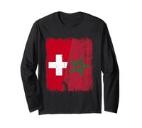 Maglia Svizzera Marocco Half Flag Swiss Maroccan Heritage Jersey Maglia a Manica