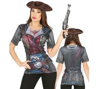 Maglia t-shirt litografata corsara pirata piratessa