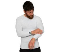 Maglia Tecnica Silver Shield in Fibra d'Argento, Traspirante Termofunzionale Anti-Odore Senza Cuciture Uomo Donna - Moto Sport Outdoor - Estate e Mezze Stagioni (Uomo, Bianco Perla, XS)