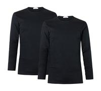Liabel Maglia Termica Uomo Manica Lunga 100% Cotone, Art. 2855-333, Pacco da 2, Nero L