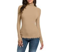 Maglia Termica Donna Invernale Elegante Maglia Intimo Manica Lunga Elasticizzato Slim Fit Dolcevita Caldo Traspirante Sottogiacca Termico Collo Alto Curvy Leggero Maglietta Casual Per Tempo Libero