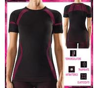 Maglia Termica Donna Manica Corta Maglietta Tecnica T-shirt da Sport Sci Intimo