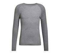 FALKE Wool-Tech Light M L/s Sh lana filo funzionale asciugatura rapida 1 pezzo, Maglia Uomo, Grigio Grey-Heather 3757, S