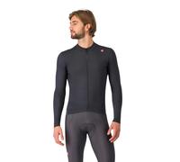 CASTELLI Maglia termica da uomo espresso, a maniche lunghe, con cerniera intera, foderata in pile, per ciclismo su strada e gravel, Nero chiaro., M