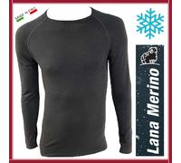 Maglia Termica Uomo Donna Manica Lunga Maglietta Intima LANA Invernale Sport Sci