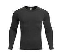 Maglia Termica Uomo,Maglia Termica Uomo Lunghe Maglie Termiche Aderente Anti Sudore Maglietta Asciugatura Rapida Traspirante Compression Shirt Attillata Palestra per Corsa Ciclismo Fitness Nere 3XL