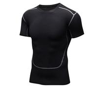 Maglia Termica Uomo Manica Corta,Maglietta Compressione Traspirante Slim Fit Intimo Caldo Senza Cuciture Energy Maglia Tecnica Pullover Manica Corta Maglia Palestra Uomo per Correre Jogging Fitness