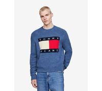 Maglia Tommy Jeans Reg Melange Flag manica lunga blu bianco rosso - XL