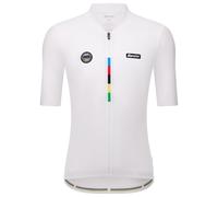 Santini Uci World Champion Mondo 2025 Short Sleeve Jersey Bianco 2XL Uomo,Donna