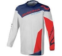 Macna Backyard-1 Maglia Motocross, grigio-rosso-blu, taglia L per maschi