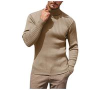Maglia Uomo Collo Alto - Lupetto Uomo Invernale Slim Fit Pullover in Cotone Caldo Lupetto di Base Pullover a Maniche Lunghe con Motivo a Treccia Pullover Autunno per Uscire
