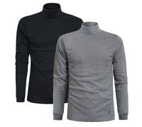 Sergio Tacchini Maglia da Uomo Dolcevita Caldo Cotone, 2pz Ass (Grigio, Nero) M