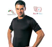 Maglia uomo girocollo lana e cotone nera Leable 90 - 3 maglie
