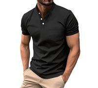 Maglia Uomo Manica Corta Casual Magliette Uomo Manica Corta Regular Fit T Shirt Uomo 2024 Estate a Maniche Corte Polo Bianca Uomo Manica Corta (Zb2-Black, L)
