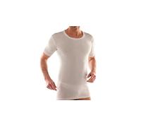 MAGLIA UOMO MANICA CORTA IN MISTO LANA LIABEL 5141 33 COLORE BIANCO SET 3 PEZZI (6, Bianco)