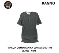 Maglia Uomo MC Serafino Cotone 062006 Linea Puro Istinto Nero Ragno
