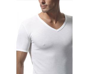 Maglia uomo Sintonia Ragno lana cotone mezza manica scollo V 065458 AA30