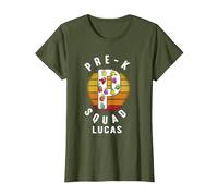 Maglia Vintage Pre-K Squad Among Us Among Us Scuola 100day Maglietta, Donna, Oliva, XL