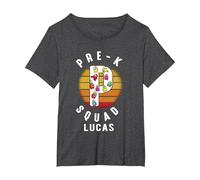 Maglia Vintage Pre-K Squad Among Us Among Us Scuola 100day Maglietta, Donna Plus-Size, Grigio Scuro, 3X