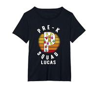 Maglia Vintage Pre-K Squad Among Us Among Us Scuola 100day Maglietta, Donna Plus-Size, Nero, 3X