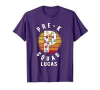 Maglia Vintage Pre-K Squad Among Us Among Us Scuola 100day Maglietta, Uomo, Viola, 3XL