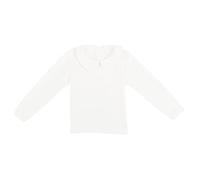Maglie a Manica Lunga Bianco per Bambini in Cotone con Colletto Peter Pan e Chiusura a Bottoni Morbida - Taglia del Produttore 120